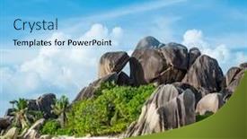  Presentation with turquoise beach - Slide deck featuring anse-sous-d-argent-beach background and a light blue colored foreground