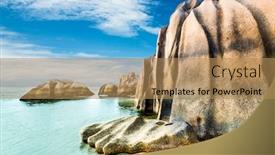  Presentation with granite - Cool new PPT theme with anse-sous-d-argent-beach backdrop and a coral colored foreground