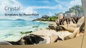  Presentation with turquoise beach - PPT theme featuring anse-sous-d-argent-beach background and a light blue colored foreground