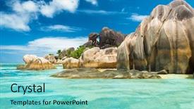  Presentation with turquoise beach - Cool new presentation design with anse sous d'argent beach backdrop and a  colored foreground