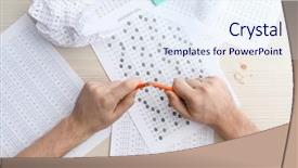  Presentation with exam - Slide set consisting of students result - nervous student breaking pencil while background and a sky blue colored foreground