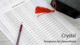  Presentation with graduation - Cool new PPT layouts with table passing of exam backdrop and a light gray colored foreground