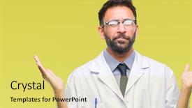  Presentation with pancasila indonesia coat of arms - Cool new slides with answers - adult hispanic scientist doctor man backdrop and a yellow colored foreground