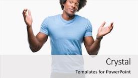  Presentation with afro - Amazing slide deck having answers - afro american man isolated background backdrop and a white colored foreground
