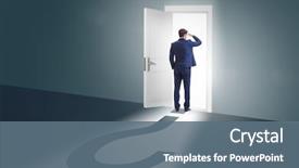  Presentation with uncertainty - Amazing presentation theme having answers - businessman uncertainty question concept backdrop and a ocean colored foreground