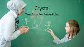  Presentation with teacher - Cool new theme with answers - teacher students backdrop and a seafoam green colored foreground