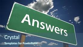  Presentation with sky blue - Colorful presentation theme enhanced with answers road sign with dramatic backdrop and a ocean colored foreground