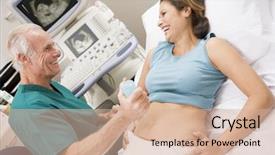  Presentation with ultra - PPT theme featuring giving patient an ultra sound background and a coral colored foreground