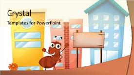  Presentation with ant - Beautiful slide deck featuring ant and a butterfly backdrop and a blonde colored foreground