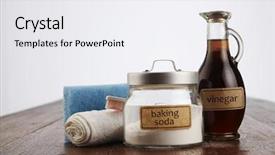  Presentation with baking soda - PPT theme having antacids - cleaning agent baking soda background and a sky blue colored foreground