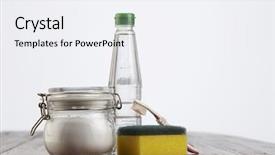  Presentation with baking soda - Audience pleasing PPT theme consisting of antacids - cleaning agent baking soda backdrop and a white colored foreground