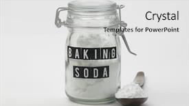  Presentation with baking soda - Audience pleasing PPT theme consisting of antacids - jar of baking soda backdrop and a white colored foreground