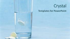  Presentation with water glass - Colorful PPT layouts enhanced with antacids - soluble tablet throw in water backdrop and a  colored foreground