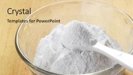  Presentation with baking soda - Slide set featuring antacids - spoonful of baking soda background and a  colored foreground