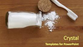  Presentation with tooth brush - Colorful PPT theme enhanced with antacids - top view of baking soda backdrop and a  colored foreground