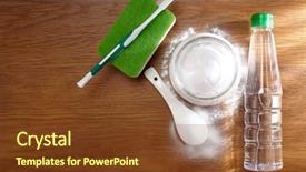  Presentation with baking soda - Colorful theme enhanced with antacids - top view of the baking backdrop and a tawny brown colored foreground