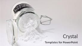  Presentation with baking soda - Colorful presentation theme enhanced with antacids - wooden spoon full of baking backdrop and a sky blue colored foreground