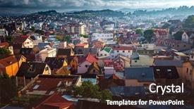  Presentation with clear sunny day rural landscape - Slides with antananarivo at sunny day madagascar background and a tawny brown colored foreground