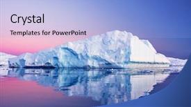  Presentation with antarctic - PPT theme consisting of antarctic glacier in the snow background and a light blue colored foreground