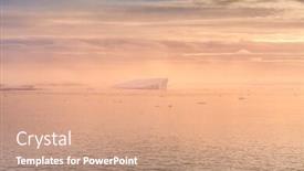  Presentation with antarctic - Beautiful presentation design featuring antarctic glacier with cavities beautiful winter background vernadsky research base backdrop and a coral colored foreground