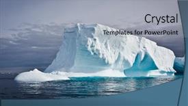  Presentation with antarctic - Presentation theme with antarctic iceberg in the snow background and a light gray colored foreground