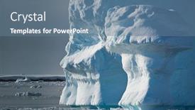  Presentation with antarctic - Beautiful presentation theme featuring antarctic iceberg in the snow backdrop and a ocean colored foreground