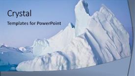  Presentation with antarctic - Theme featuring antarctic iceberg in the snow background and a light blue colored foreground