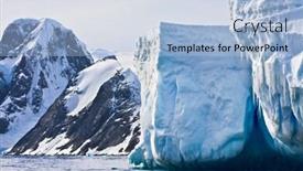  Presentation with antarctic - Audience pleasing presentation theme consisting of antarctic iceberg in the snow backdrop and a light blue colored foreground