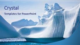  Presentation with antarctic - PPT theme with antarctic iceberg in the snow background and a light blue colored foreground