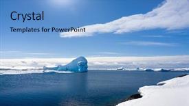 Presentation with antarctic - PPT theme having antarctic iceberg in the snow background and a light blue colored foreground