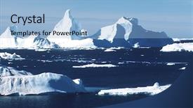  Presentation with ice - Presentation theme enhanced with antarctica ice bergs and sea background and a light blue colored foreground