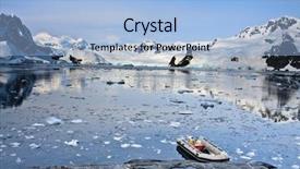  Presentation with antarctic - Audience pleasing slides consisting of antarctica ship - boat in antarctic waters mountains backdrop and a  colored foreground