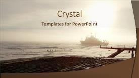  Presentation with exploration - Presentation theme with antarctica ship ice - exploration in the arctic background and a lemonade colored foreground