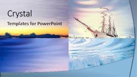  Presentation with natural - Beautiful slide set featuring antarctica ship ice - four natural polar landscapes reflected backdrop and a  colored foreground
