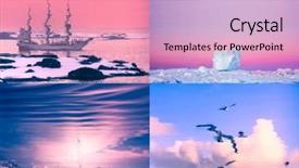  Presentation with natural - Slide deck enhanced with antarctica ship ice - four natural polar landscapes reflected background and a  colored foreground