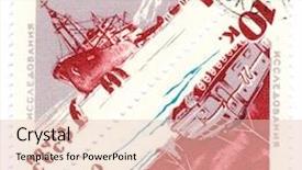  Presentation with antarctic - Presentation featuring antarctica ship ice - vintage russian stamp about antarctic background and a lemonade colored foreground