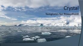  Presentation with antarctic - Beautiful presentation design featuring antarctica snow and ice backdrop and a light blue colored foreground