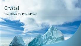  Presentation with research - Beautiful presentation design featuring antarctica snow and ice backdrop and a sky blue colored foreground