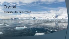  Presentation with antarctic - Presentation theme having antarctica snow and ice background and a light blue colored foreground