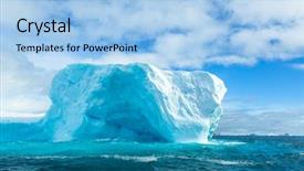  Presentation with ship - Colorful presentation theme enhanced with antarctica snow and ice backdrop and a light blue colored foreground