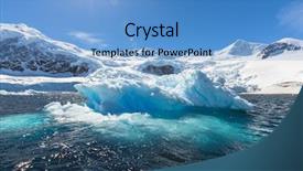  Presentation with antarctic - Amazing PPT theme having antarctica snow and ice backdrop and a teal colored foreground