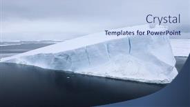  Presentation with iceberg - Theme featuring antarctica weddell sea iceberg background and a sky blue colored foreground