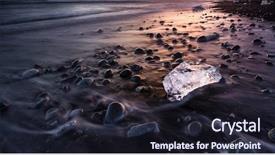  Presentation with lake - Presentation theme having antartica - icebergs in jokulsarlon glacial lake background and a wine colored foreground