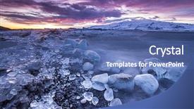  Presentation with lake - PPT layouts enhanced with antartica - icebergs in jokulsarlon glacial lake background and a ocean colored foreground