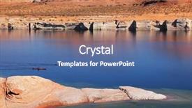  Presentation with navajo - Presentation theme featuring antelope canyon in the navajo reservation two boats with oars float near the water channel background and a ocean colored foreground