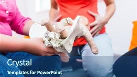  Presentation with pelvic - Presentation theme consisting of antenatal care - explaining birth process background and a ocean colored foreground