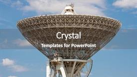  Presentation with telescope - Beautiful slide deck featuring antenna array - big radio telescope on sky backdrop and a tawny brown colored foreground