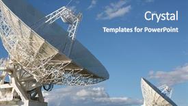  Presentation with array - PPT theme having antenna array - radio telescope facility australia background and a teal colored foreground