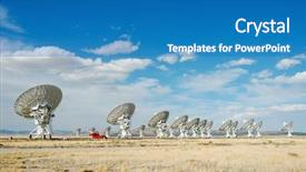  Presentation with antenna - PPT theme with antenna array - radio telescopes background and a teal colored foreground