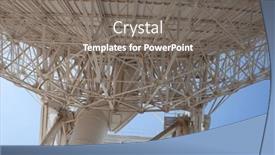  Presentation with antenna - Presentation theme enhanced with antenna satellite macro detail white against the blue sky background and a gray colored foreground